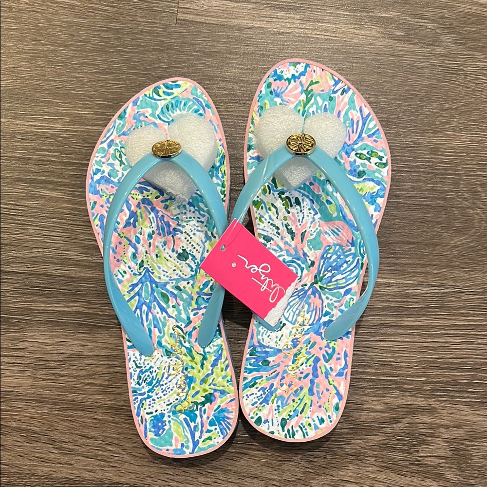 Lilly Pulitzer Colorful Flip Flops Size 5/6